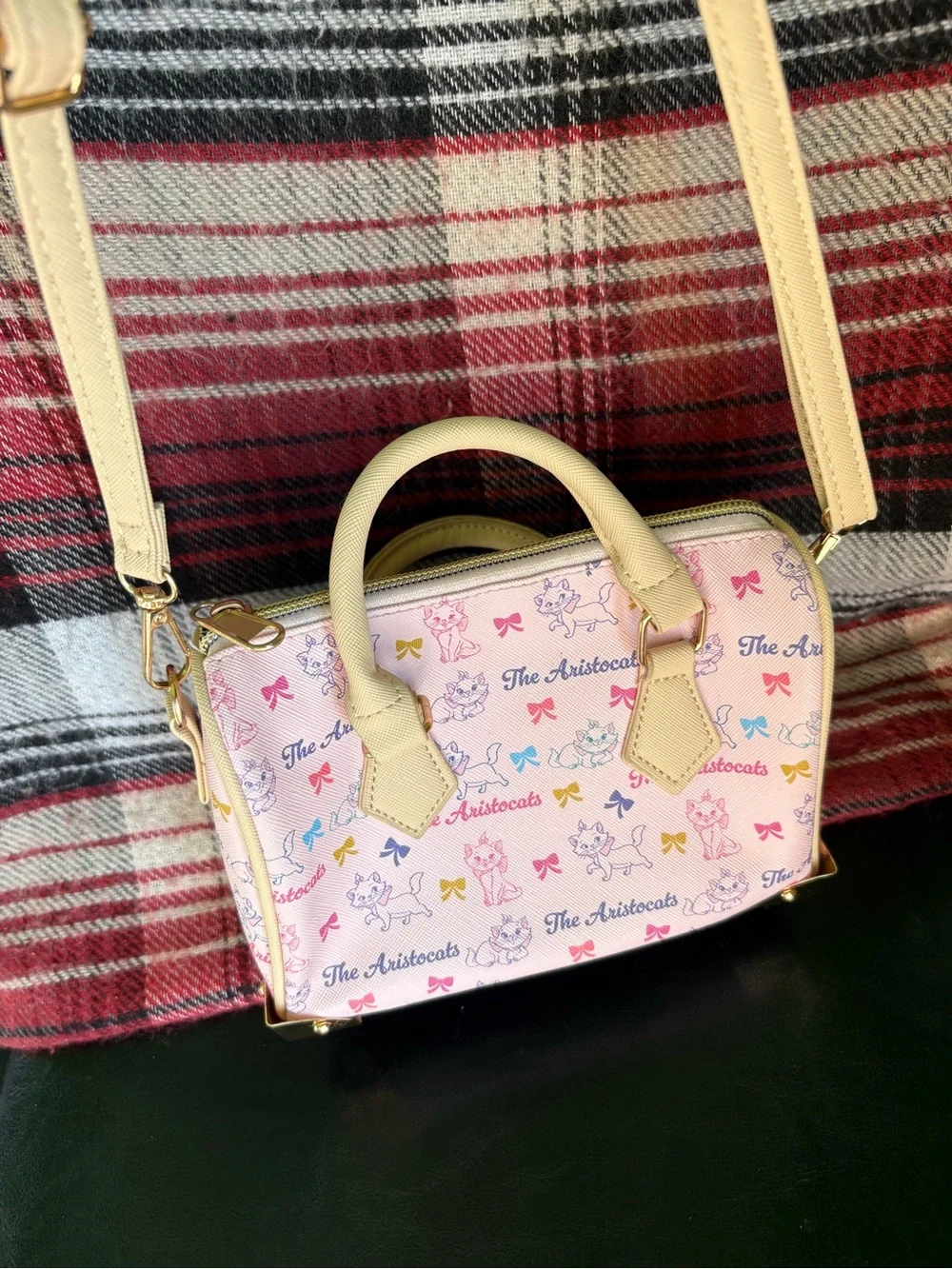 Pink gold Disney Classics Aristocats Crossbody mini bag kids purse allover Cats